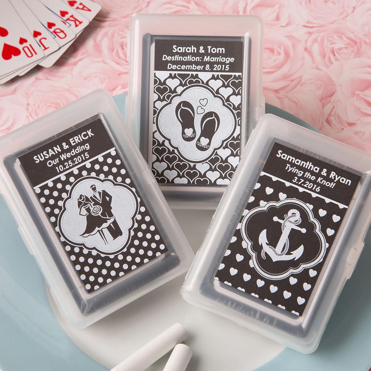 Chalk Board Playing Card Favors For Weddings