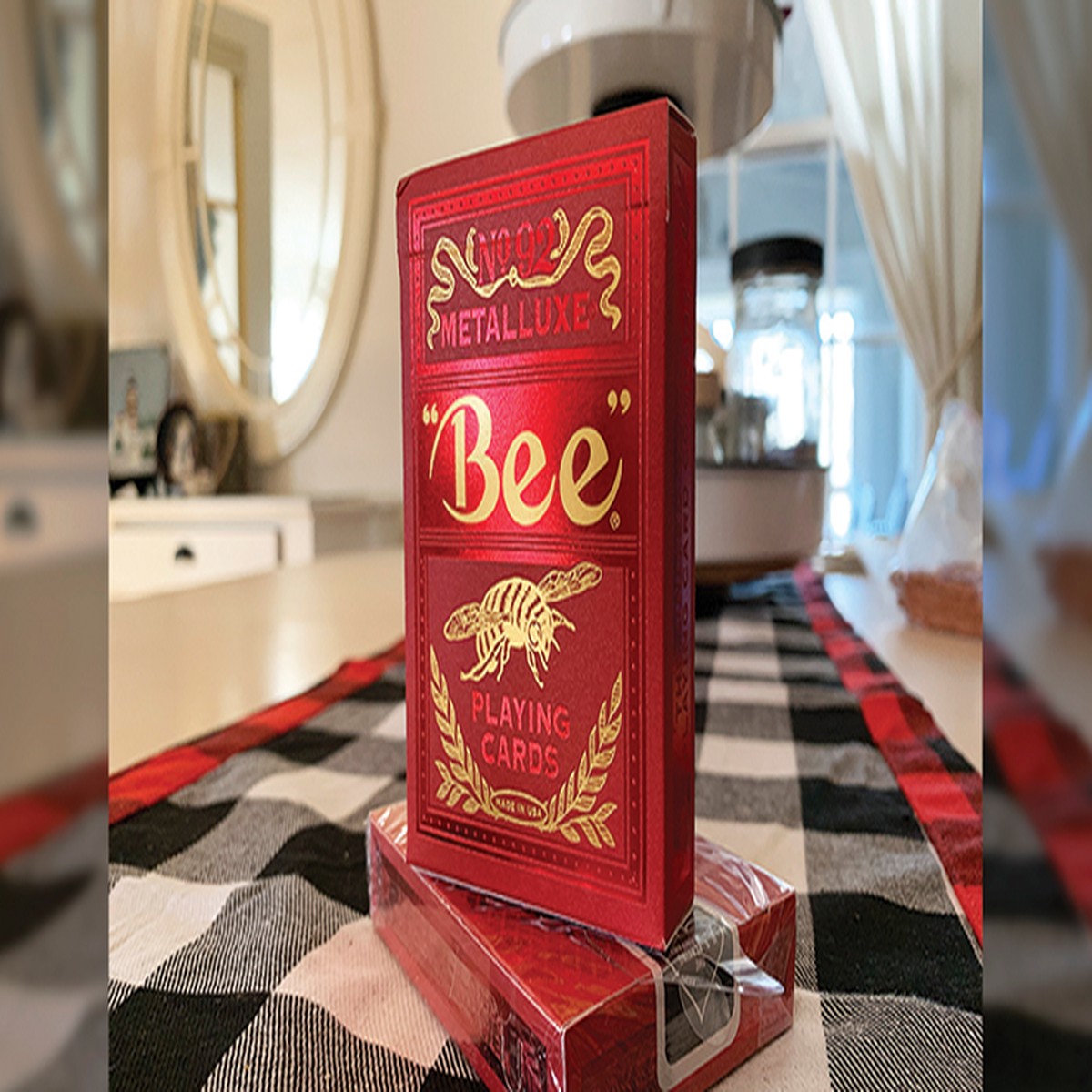 Bee Red MetalLuxe Playing Cards by US Playing Card, on sale