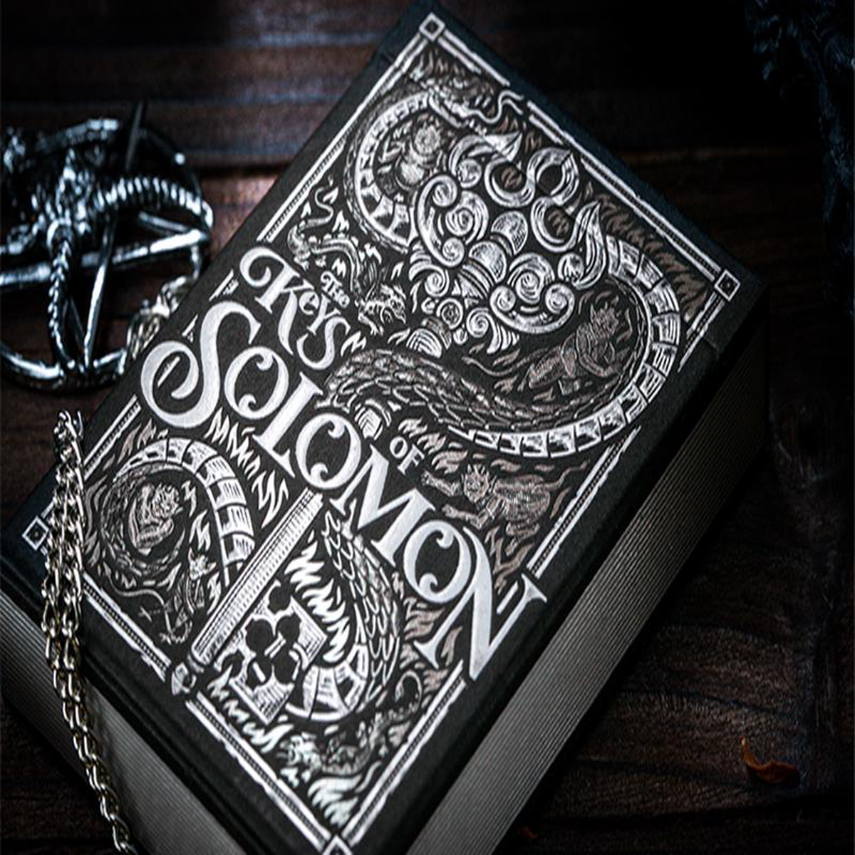 The Keys of Solomon Silver Spirituum Playing Cards by Riffle Shuffle