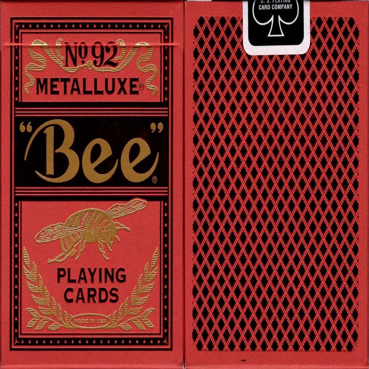 Bee MetalLuxe Red Playing Cards