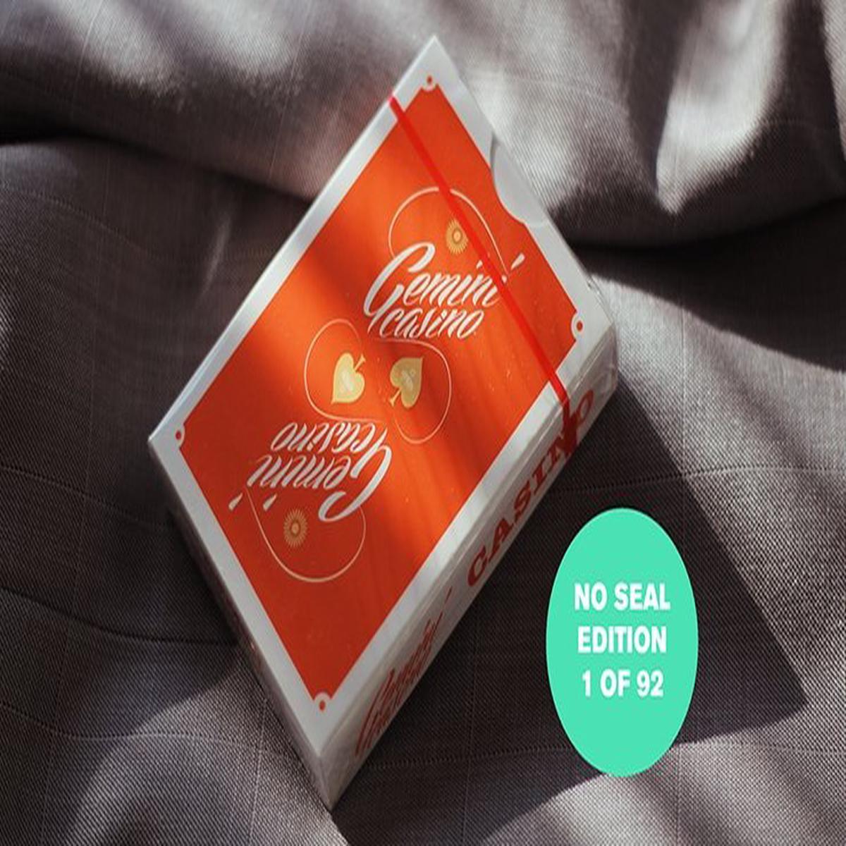 Limited Edition NO SEAL Gemini Casino 1975 Orange Playing Cards by Gemini – Default Title