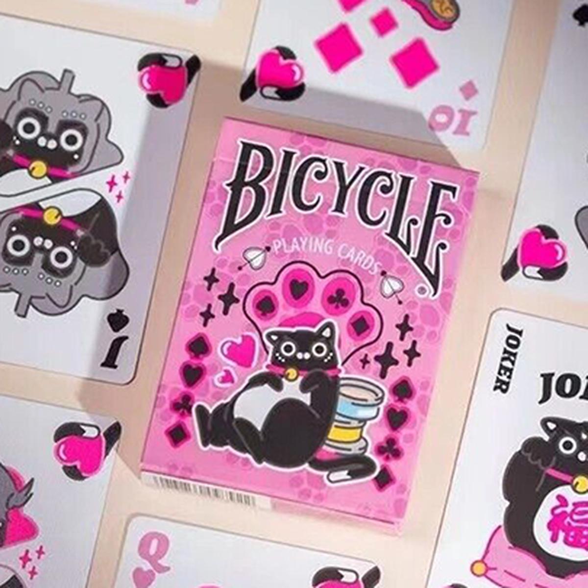 Bicycle Cat (Pink) Playing Cards