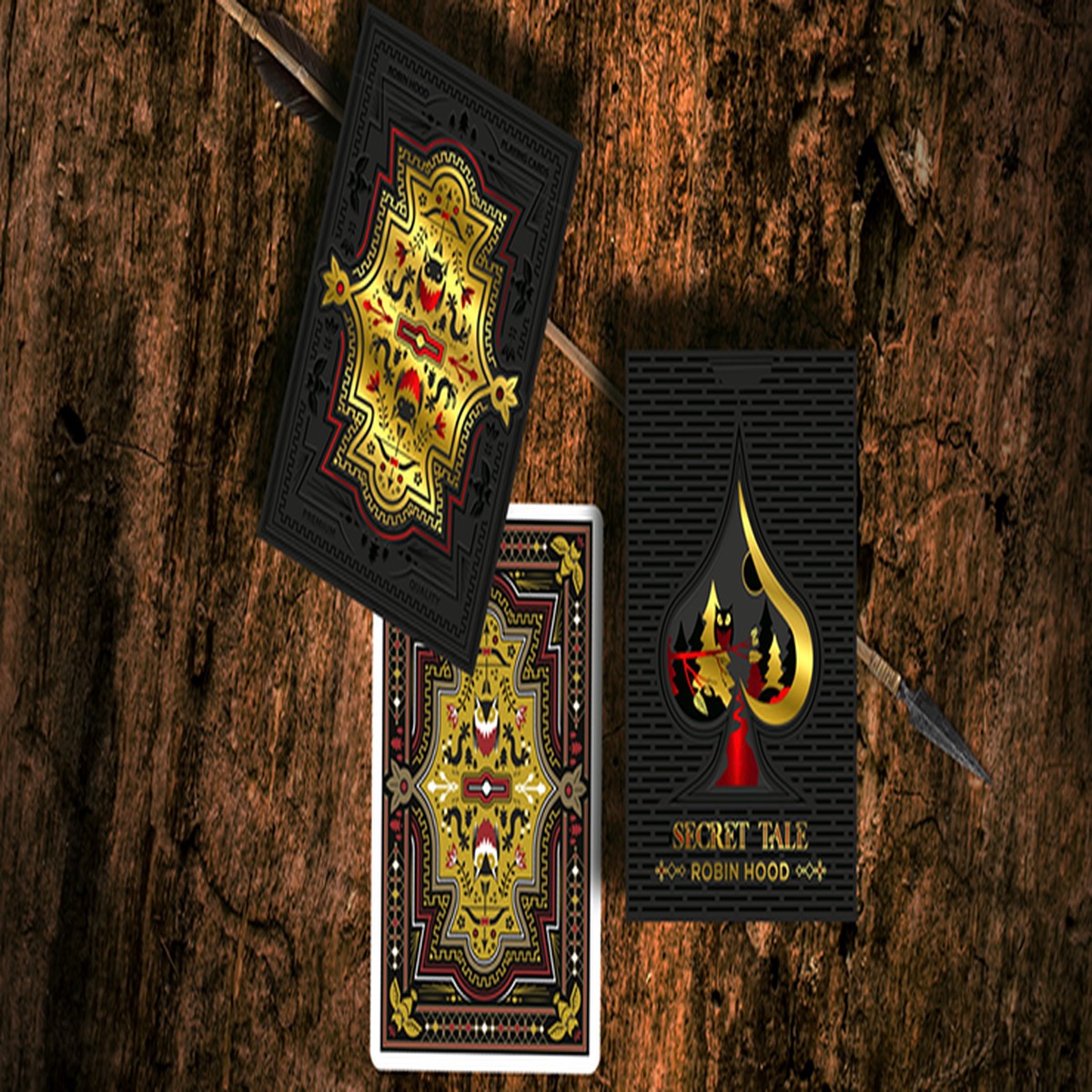 Secret Tale of Robin Hood Black Owl Playing Cards