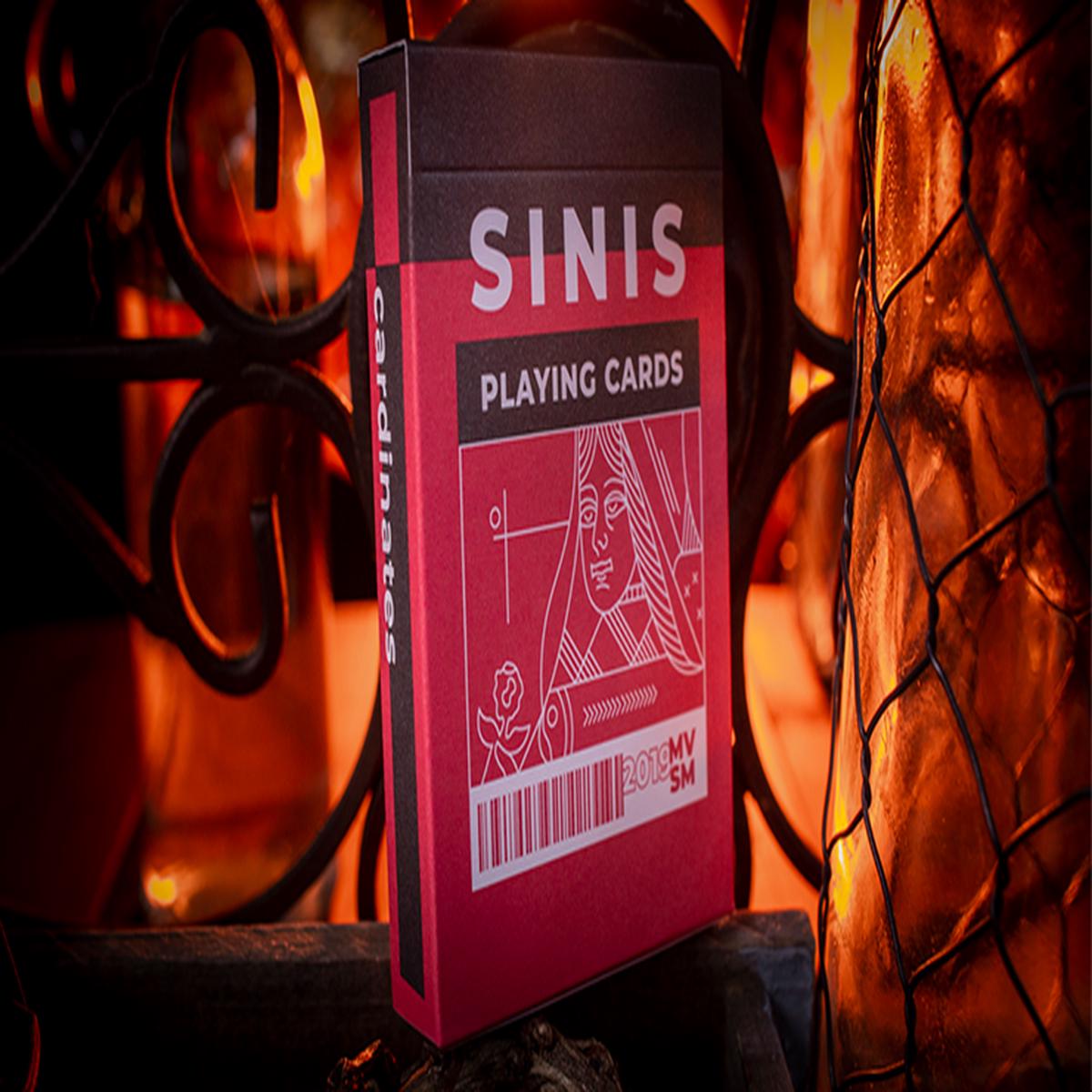 Sinis, Raspberry and Black Playing Cards by Marc Ventosa