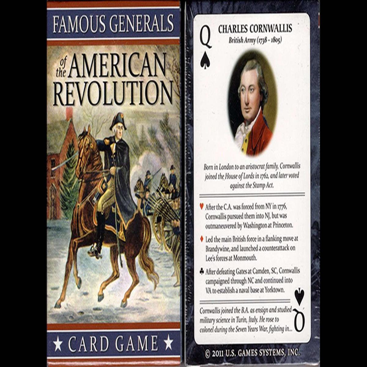 Famous Generals of the American Revolution Playing Cards, on sale