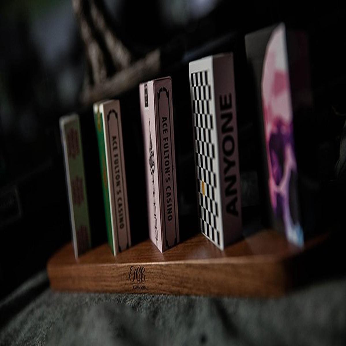 Wooden Sideways Playing Card Display Batten - Five Decks by TCC
