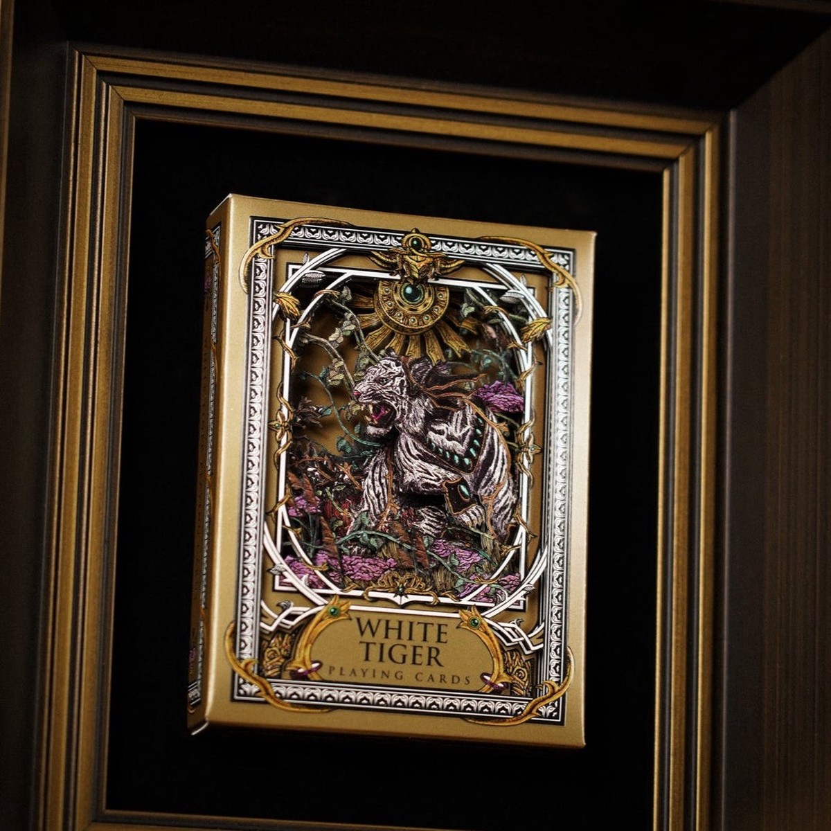 White Tiger Luxury Frame Edition by Ark Playing Cards