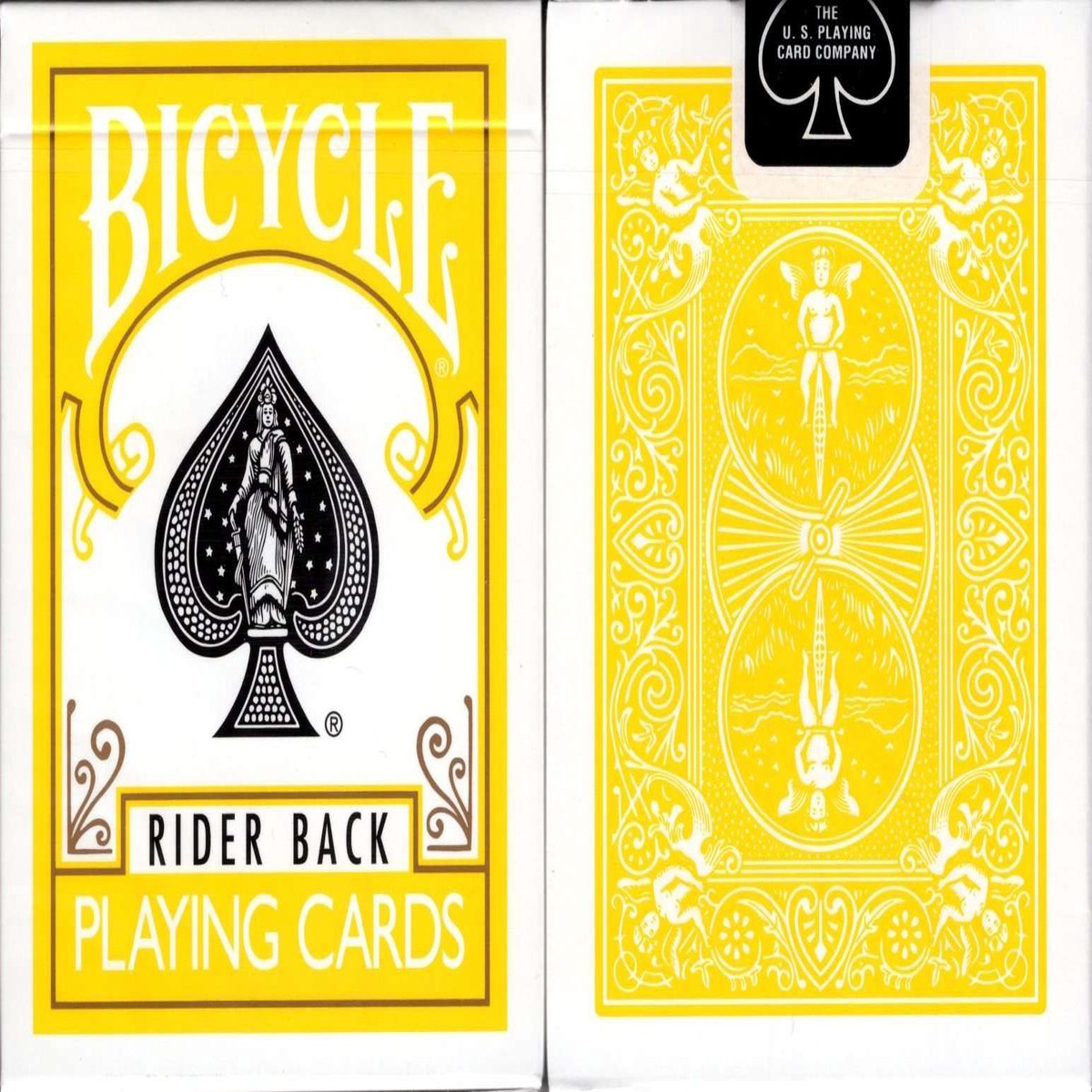 Yellow Rider Back Bicycle Playing Cards with Gaff Cards and 1 Joker