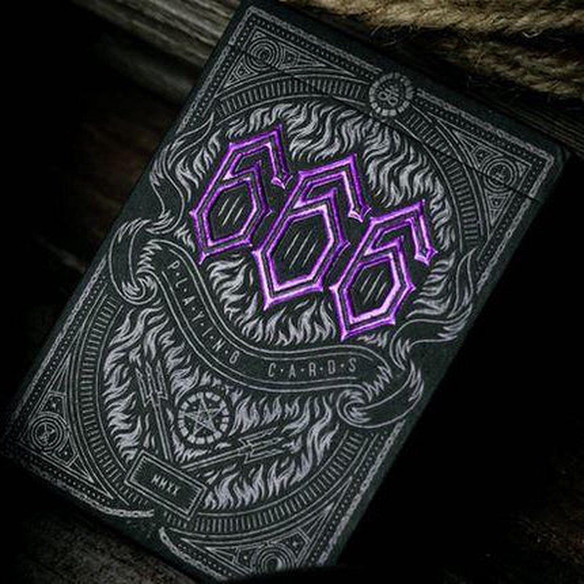 666 Purple Inferno Playing Cards by Riffle Shuffle