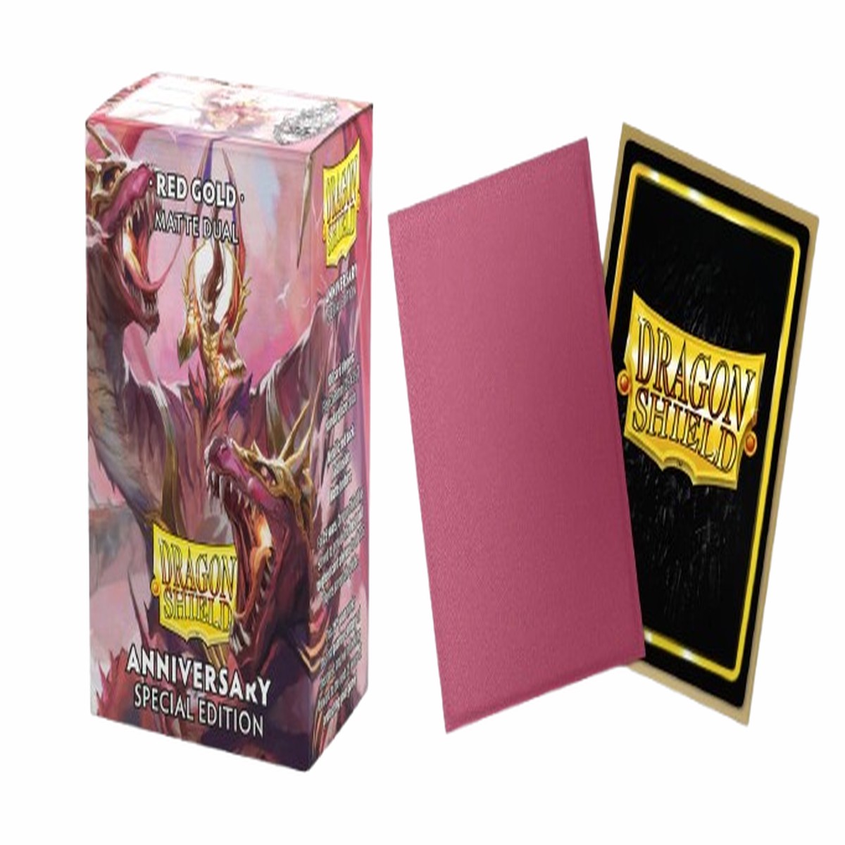 Deck Protector: Dragon Shield: Dual Matte: Pomegranate & Gold (100)