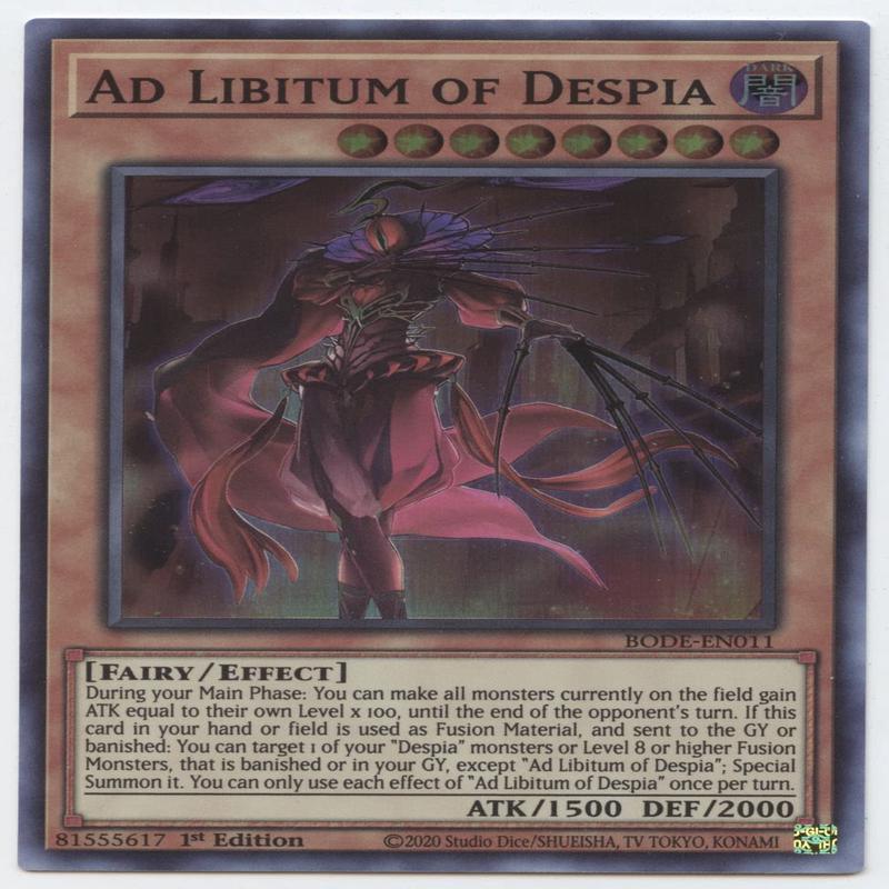 Ad Libitum Of Despia - Bode-En011 - Super Rare - 1St Edition