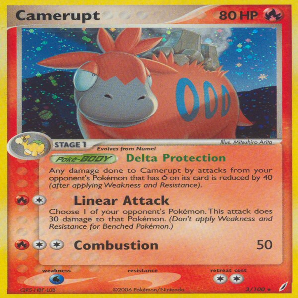 Camerupt 3100 - Crystal Guardians Reverse Holofoil