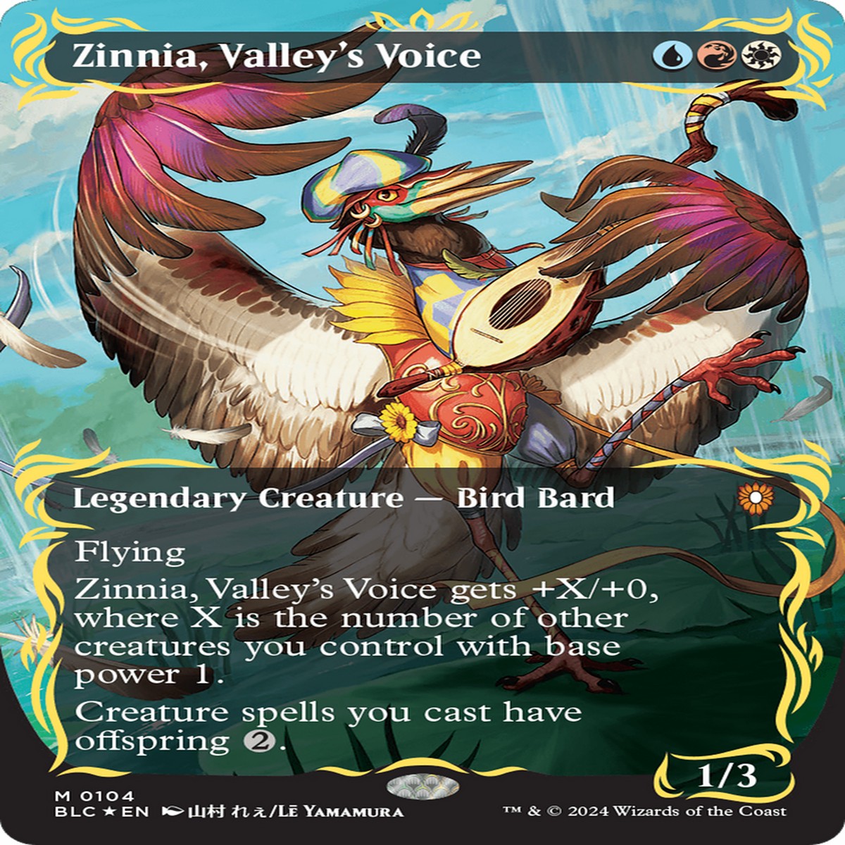 Zinnia Valleys Voice (BLC-104) - Bloomburrow Commander (Borderless) Foil