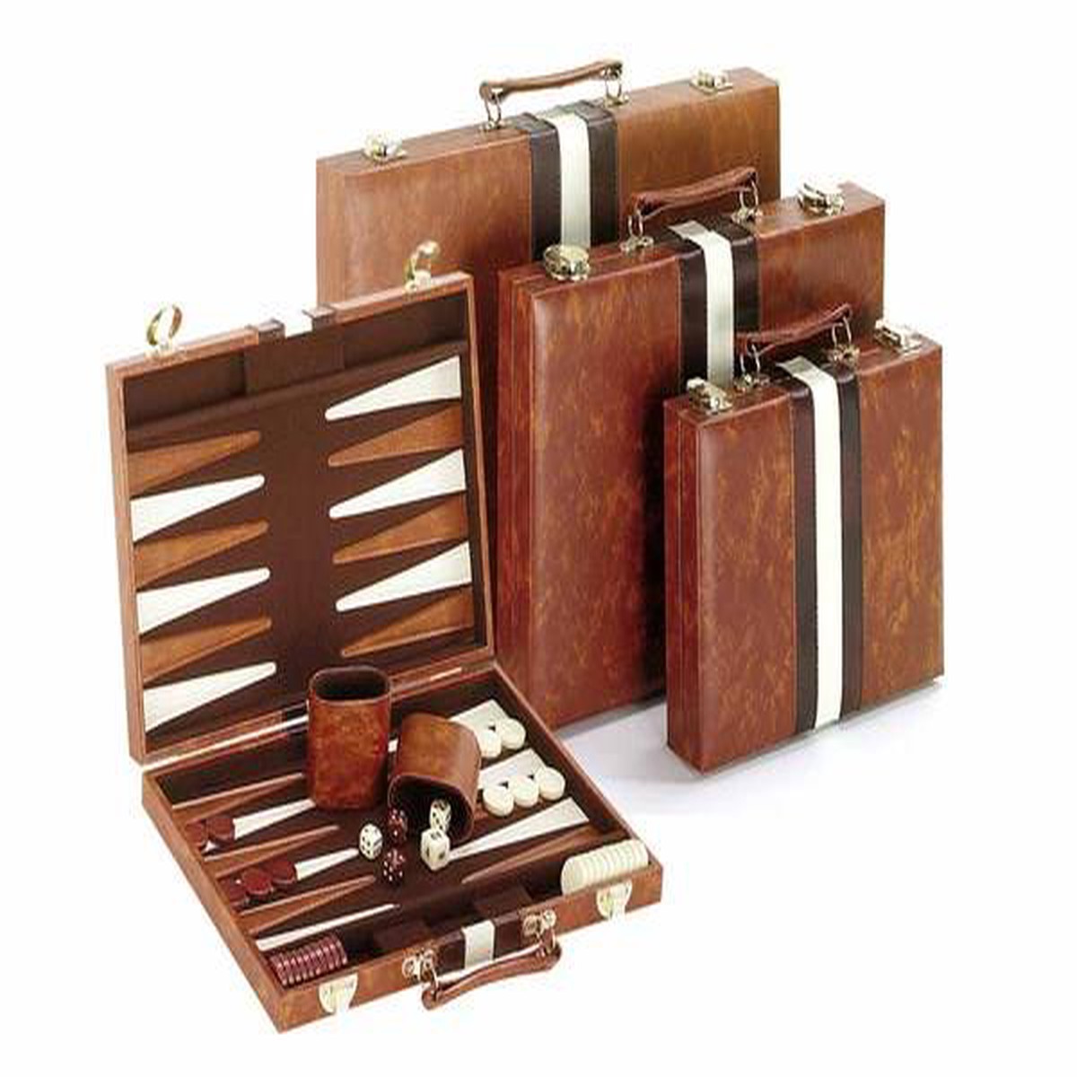 15" Vinyl Brown & White Backgammon