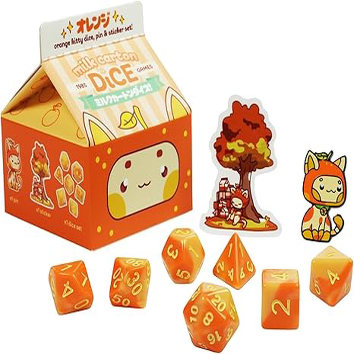 1985 Games Orange Cat Milk Carton Dice Meet The Adorable Residents of Fruit Meadows with This Charming Collectible Set