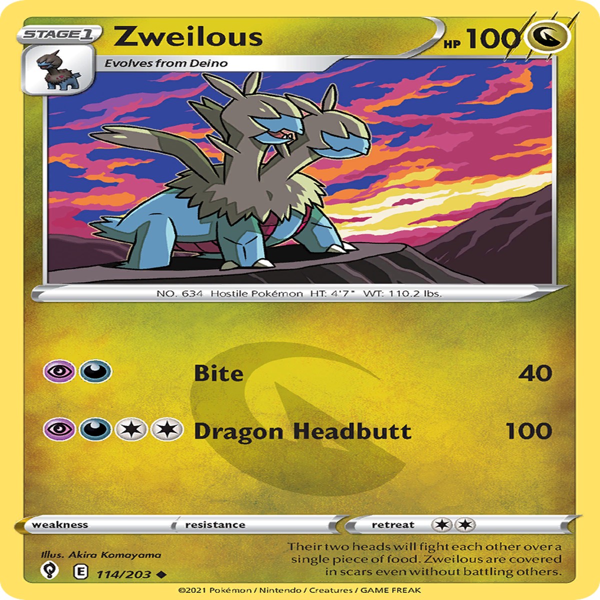 Zweilous 114203 - Evolving Skies Reverse Holofoil