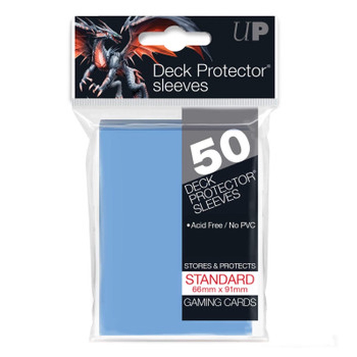 Ultra Pro Light Blue Standard Size Solid Deck Protector Hard Sleeves Pack of 50 [91 x 66mm]