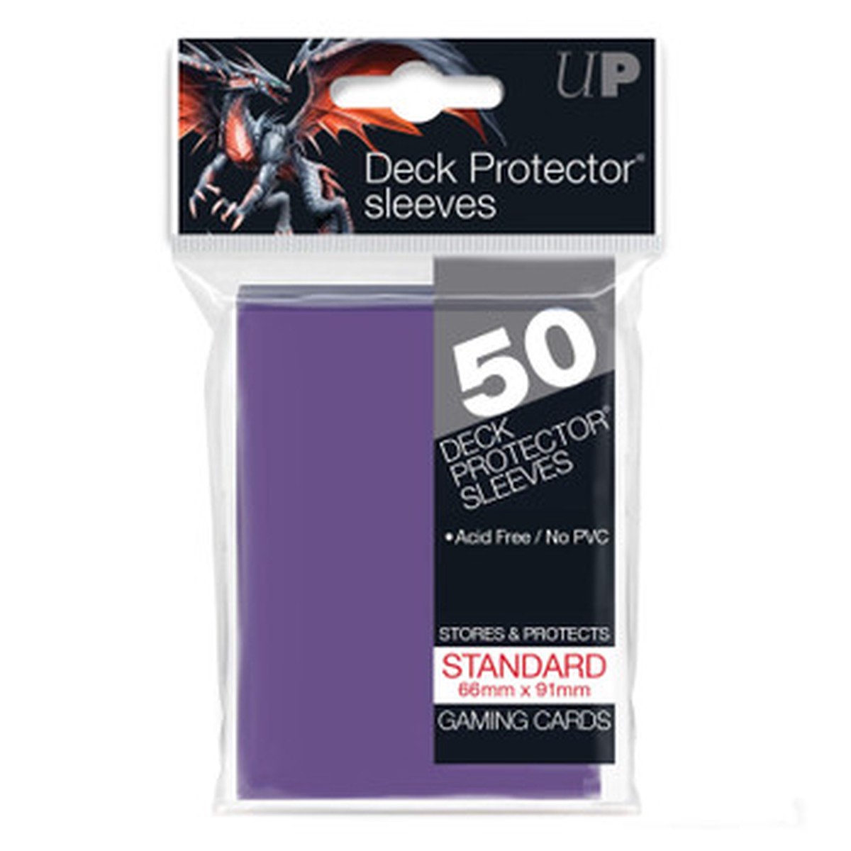 Ultra Pro Purple Standard Size Solid Deck Protector Hard Sleeves, Pack of 50 [91 x 66mm]