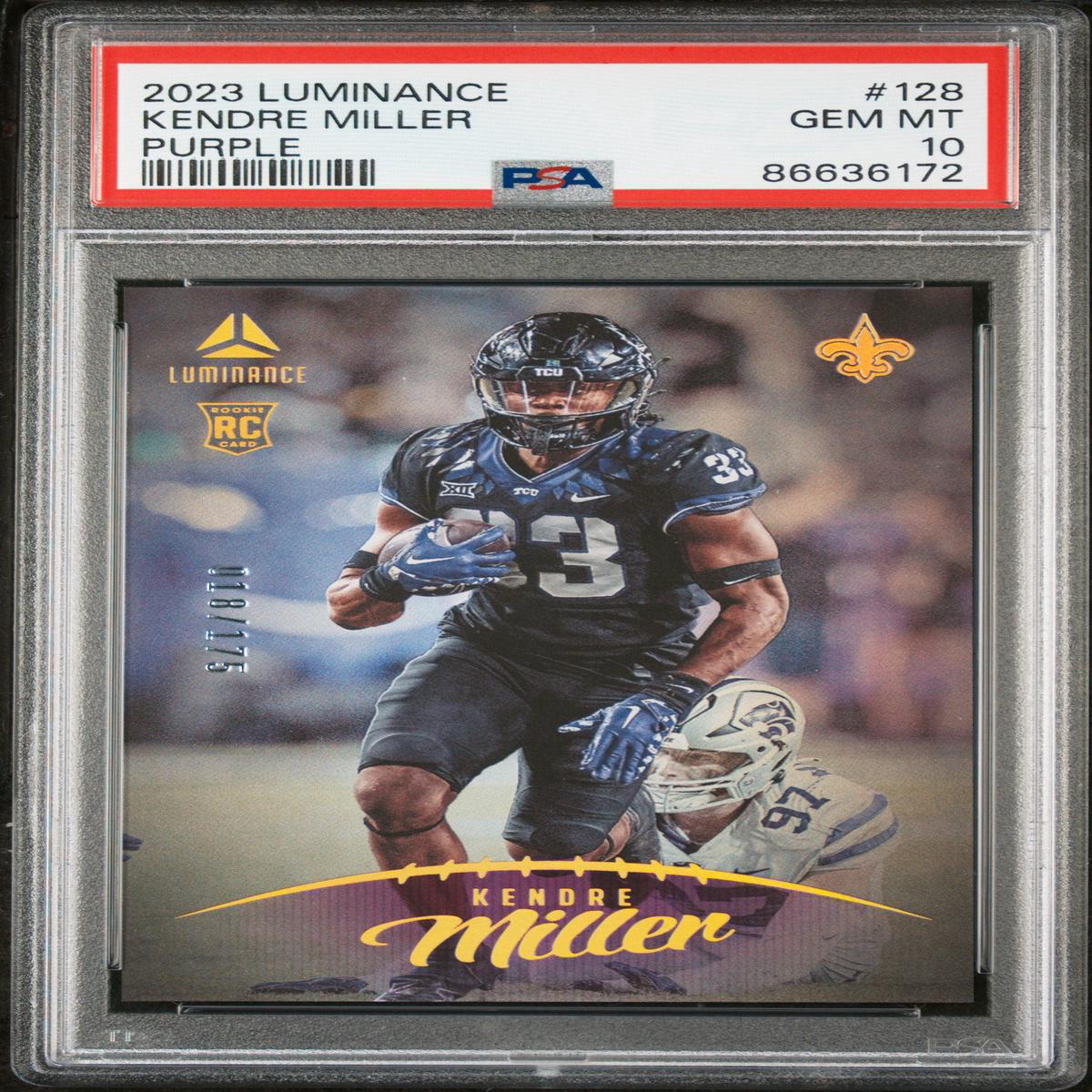 2023 PANINI LUMINANCE KENDRE MILLER PURPLE 128 8211 PSA 10 ROOKIE CARD