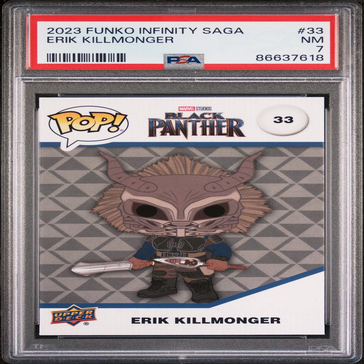 2023 UPPER DECK FUNKO POP MARVEL  ERIK KILLMONGER  #33  PSA 7