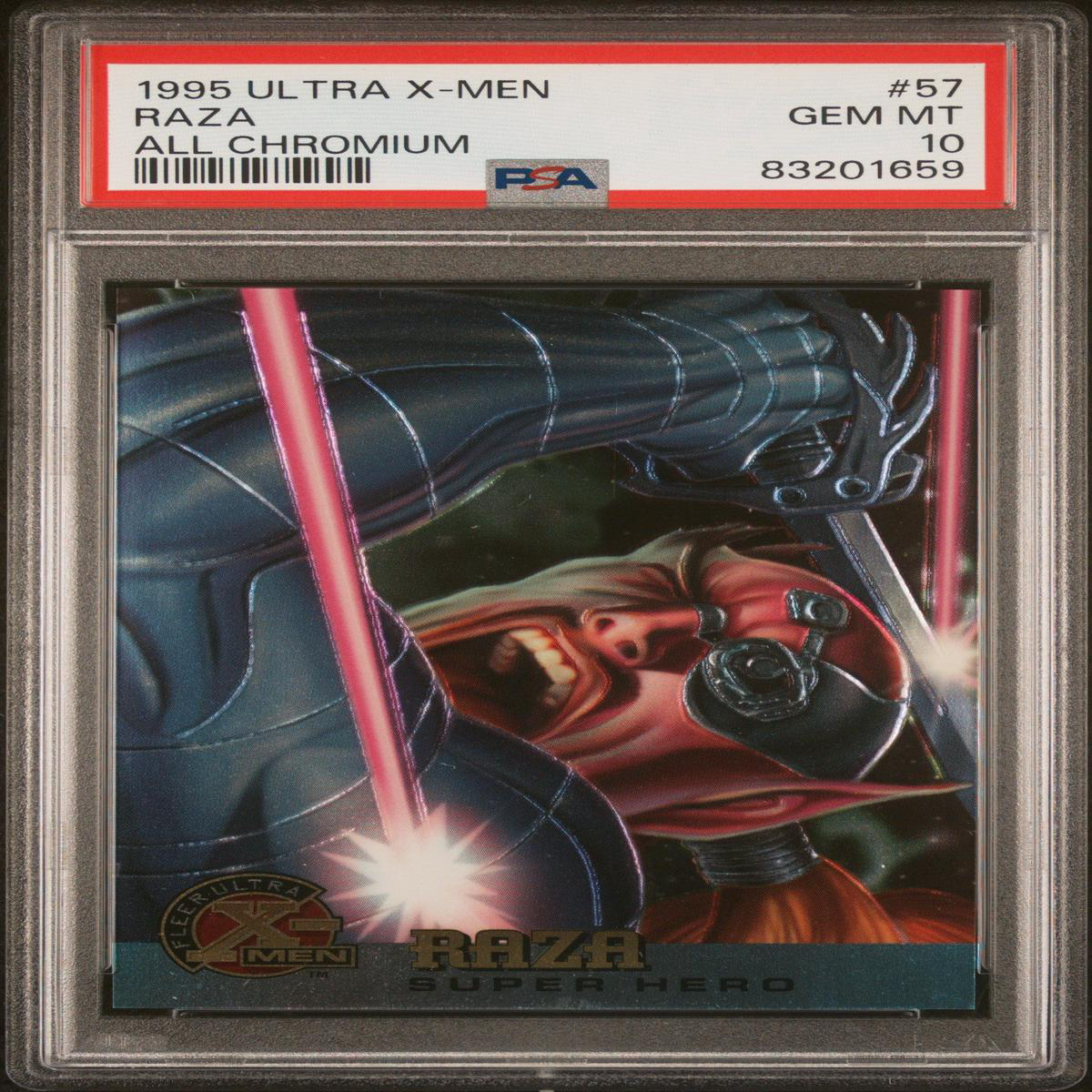 1995 ULTRA X-MEN ALL CHROMIUM RAZA ALL CHROMIUM 57 8211 PSA 10