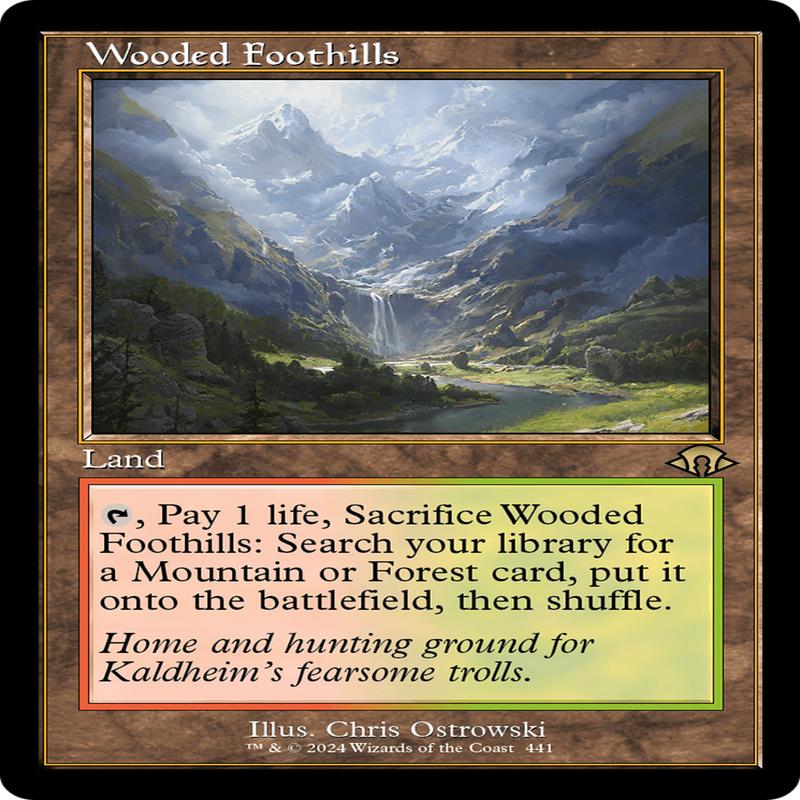 Wooded Foothills (MH3-441) - Modern Horizons 3 Foil [Rare] Retro Frame