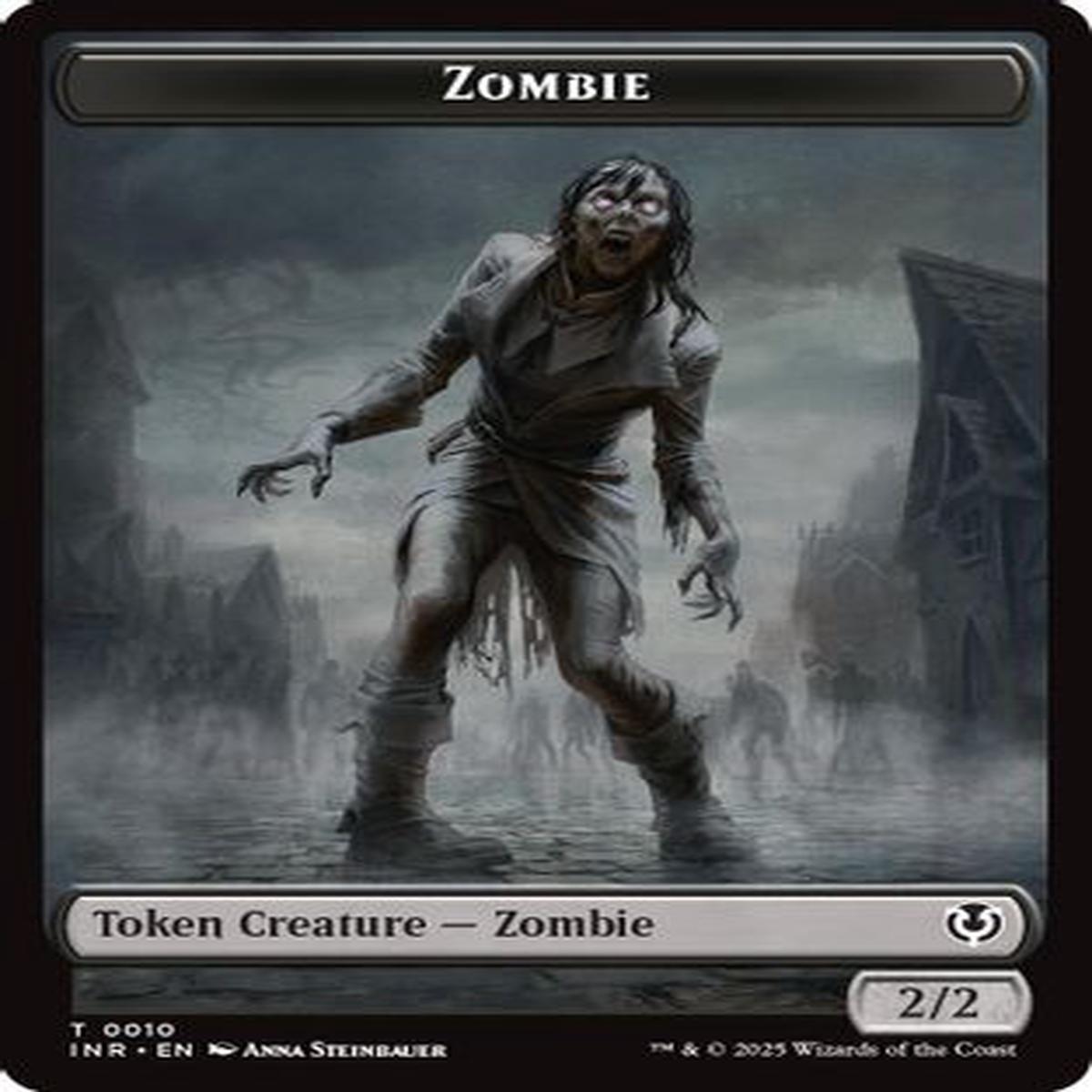 Zombie (0010) // Blood Double-Sided Token (INR-10 // 21) - Innistrad Remastered Foil [Token]