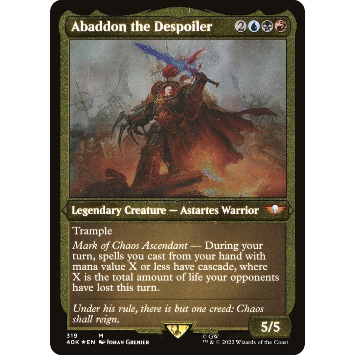 Abaddon the Despoiler (40K-319) Etched Foil