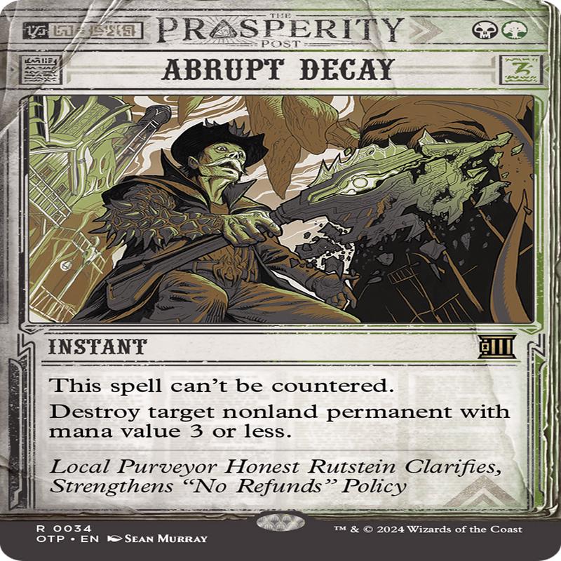Abrupt Decay Outlaws Of Thunder Junction Breaking News ModeratelyPlayedFoil