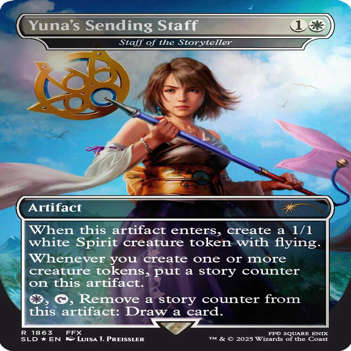 Yuna8217s Sending Staff 8211 Staff of the Storyteller (Rainbow Foil) Secret Lair Drop Series