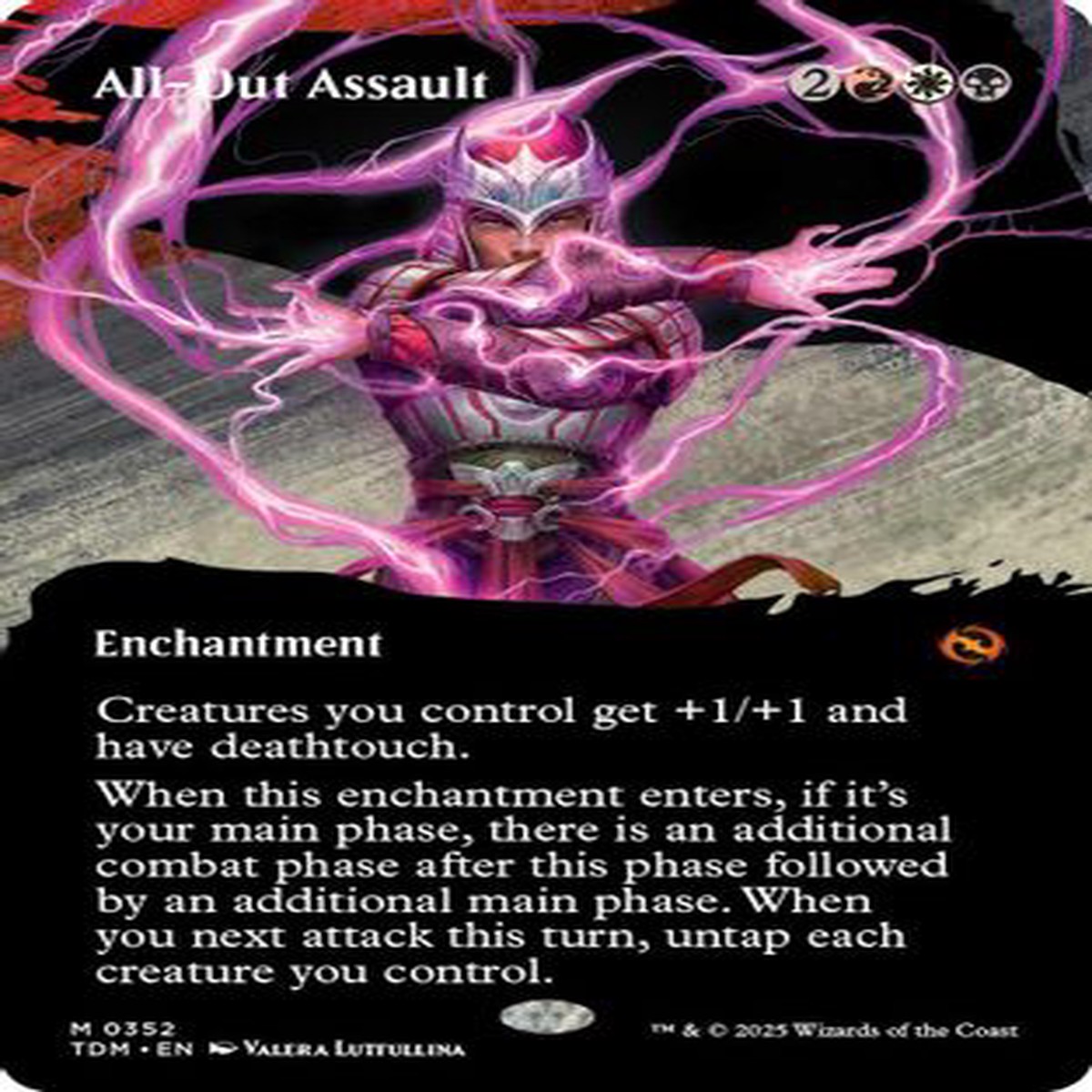 All-Out Assault (Borderless) (TDM-352) - Tarkir: Dragonstorm [Mythic]