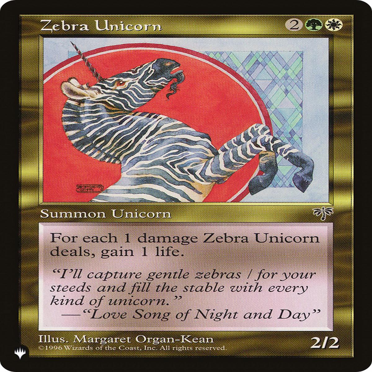 Zebra Unicorn (Plst) Mir-290 EnN LightlyPlayed