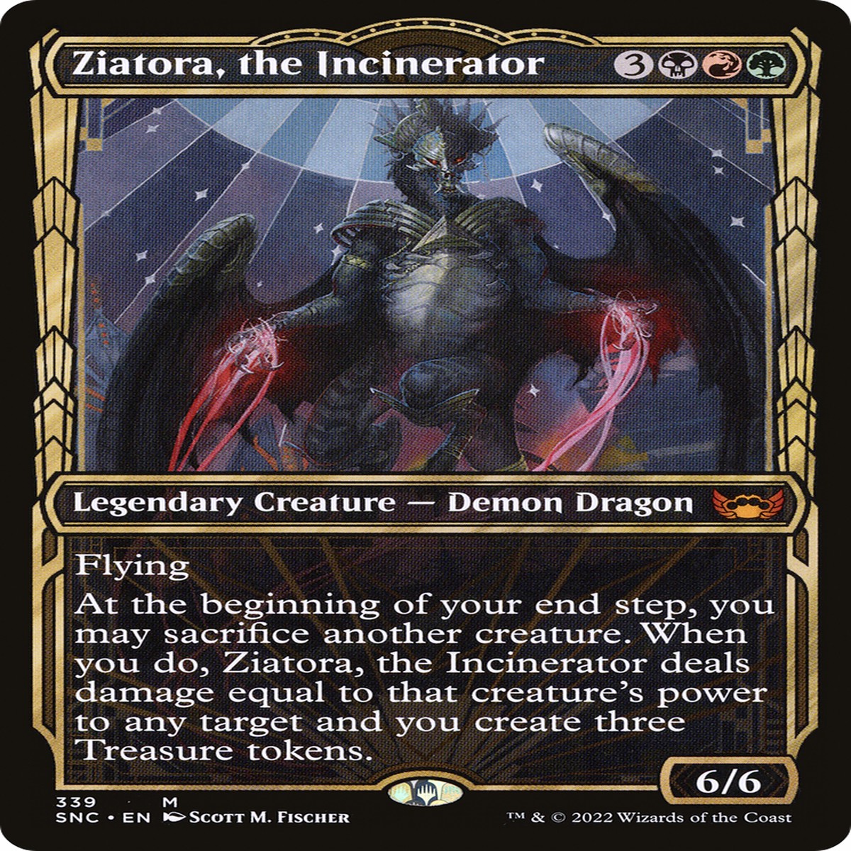 Ziatora, the Incinerator (SNC-339) - Streets of New Capenna: (Showcase) [Mythic]